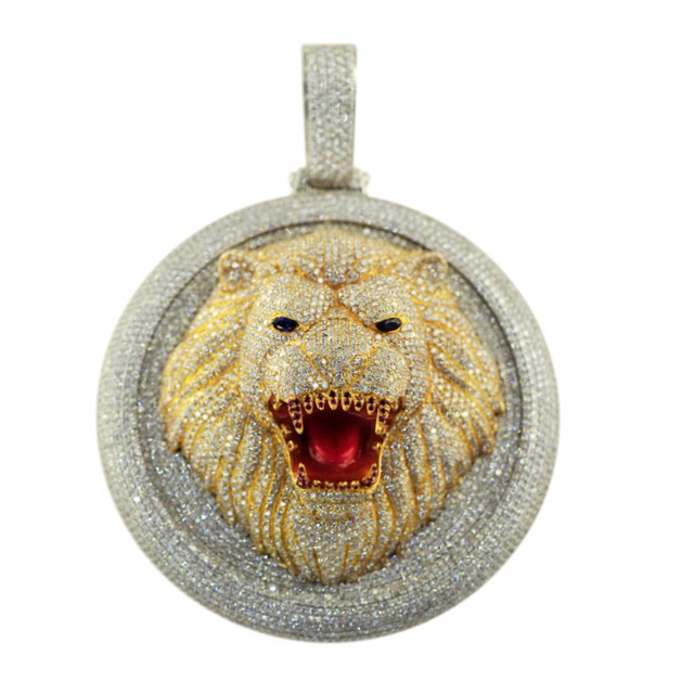 CJ19140 - Diamond Custom Lion Head Pendant
